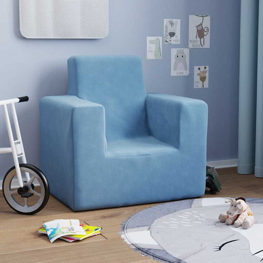 Divano per Bambini Blu in Morbido Peluche | homemem39