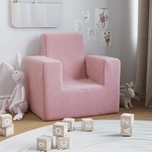 Divano per Bambini Rosa in Morbido Peluche | homemem39