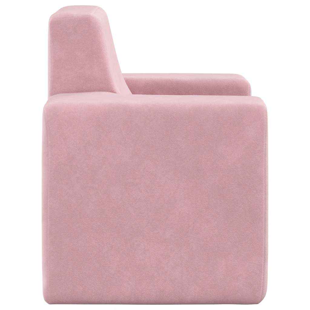Divano per Bambini Rosa in Morbido Peluche