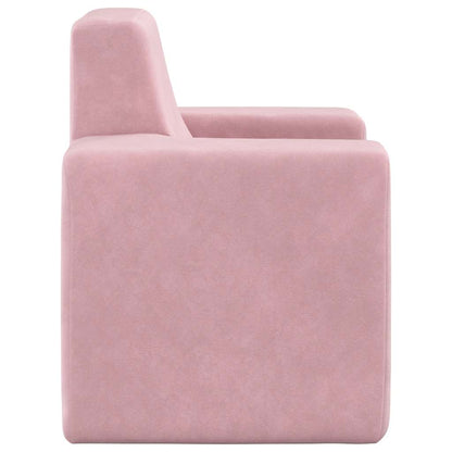 Divano per Bambini Rosa in Morbido Peluche
