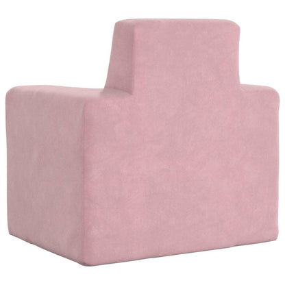Divano per Bambini Rosa in Morbido Peluche