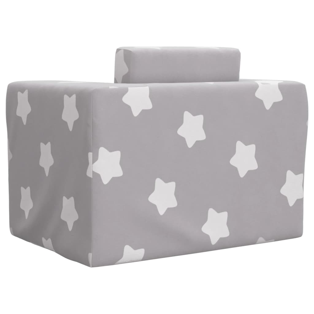 Divano Letto Bambini Grigio Chiaro con Stelle Morbido Peluche | homemem39