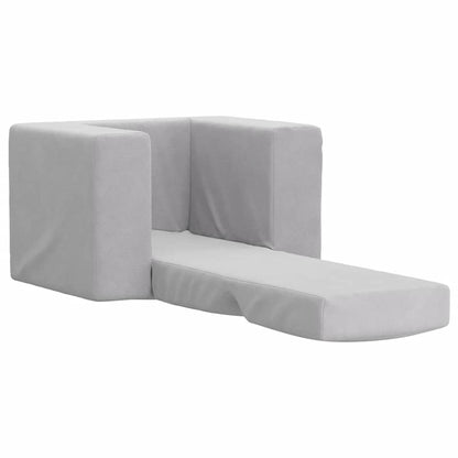 Divano per Bambini Grigio Chiaro in Morbido Peluche