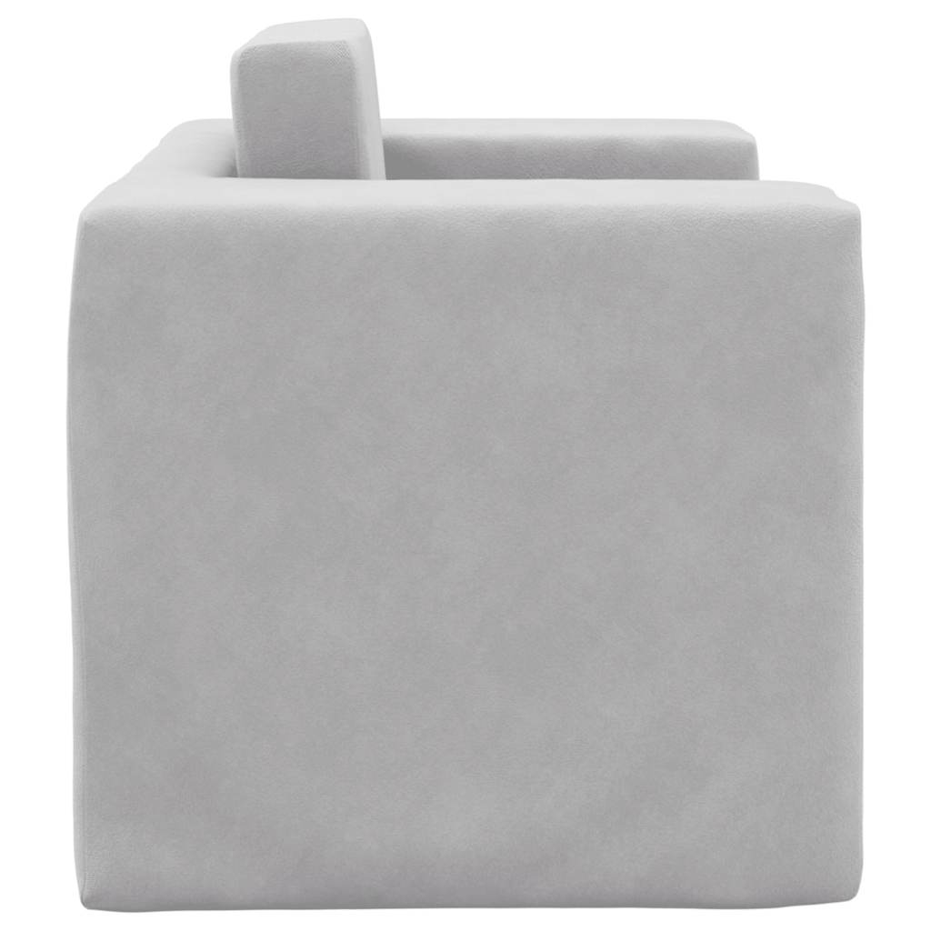 Divano per Bambini Grigio Chiaro in Morbido Peluche