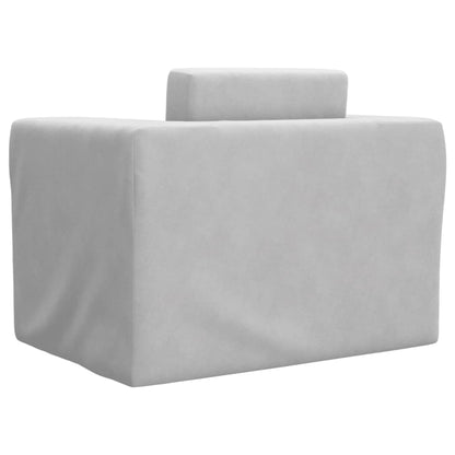 Divano per Bambini Grigio Chiaro in Morbido Peluche