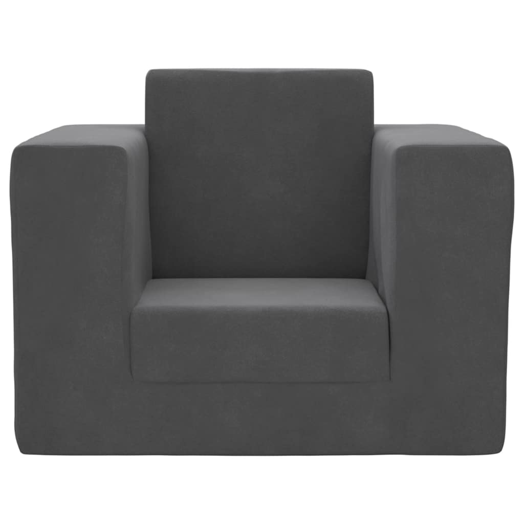 Divano Letto per Bambini Antracite in Morbido Peluche | homemem39