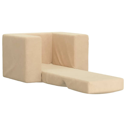 Divano Letto per Bambini Crema in Morbido Peluche