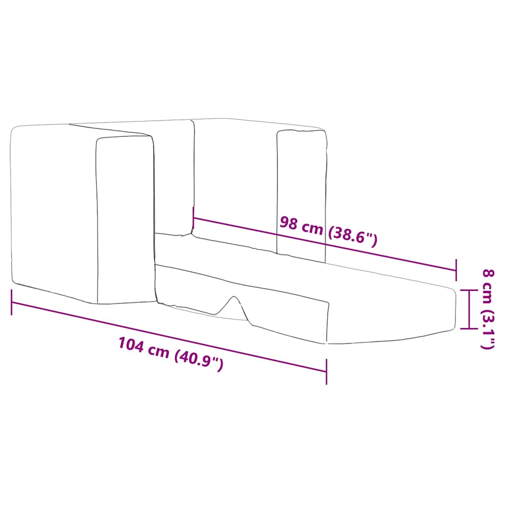 Divano Letto per Bambini Crema in Morbido Peluche