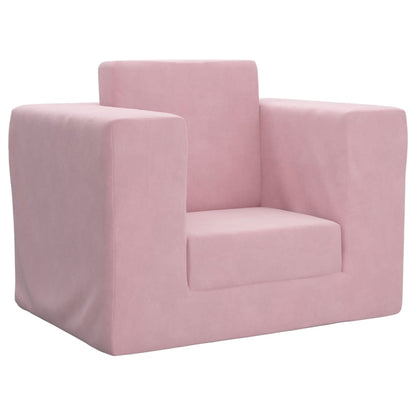 Divano per Bambini Rosa in Morbido Peluche