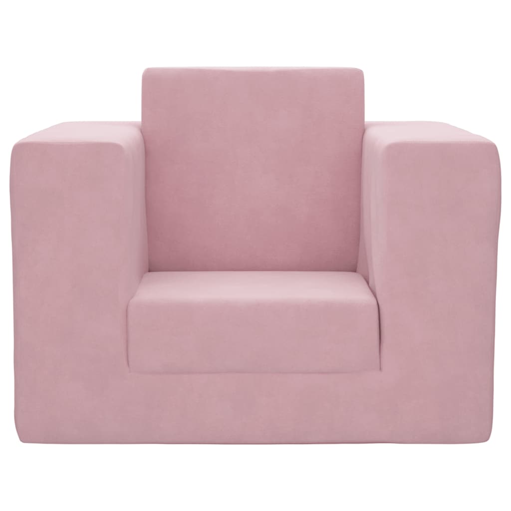 Divano per Bambini Rosa in Morbido Peluche