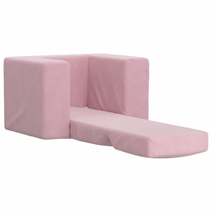 Divano per Bambini Rosa in Morbido Peluche