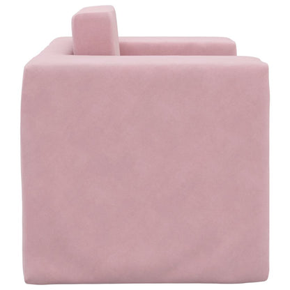 Divano per Bambini Rosa in Morbido Peluche