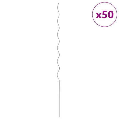 Supporto per piante 50 pcs Argento 150 x 0,6 x 0,6 cm Acciaio | homemem39
