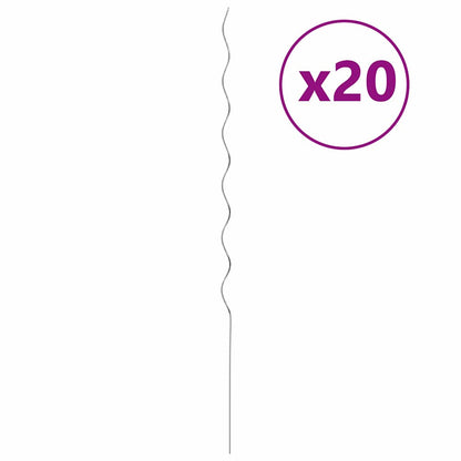 Supporto per piante 20 pcs Argento 150 x 0,6 x 0,6 cm Acciaio | homemem39