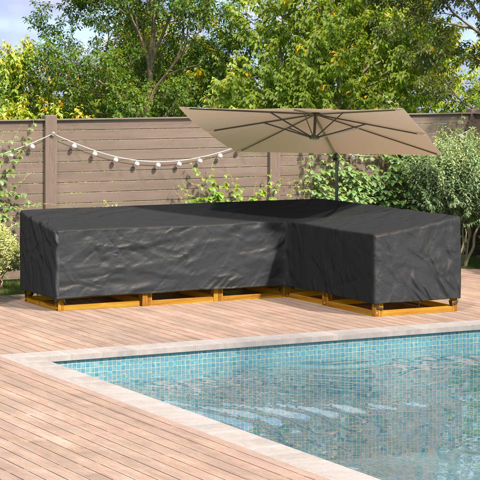 Copertura per mobili Nero 330 x 255 x 80 cm Tessuto Oxford 210D | homemem39