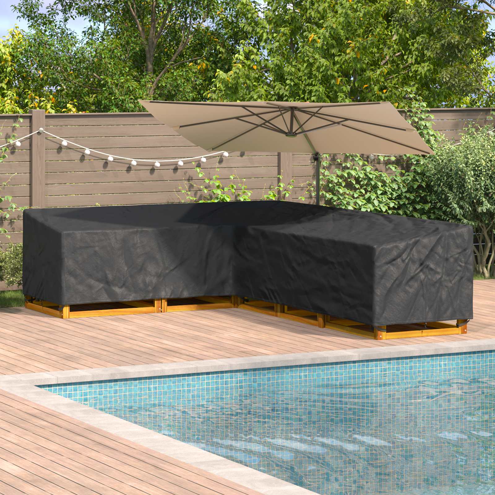 Copertura per mobili Nero 355 x 275 x 80 cm Tessuto Oxford 420D | homemem39