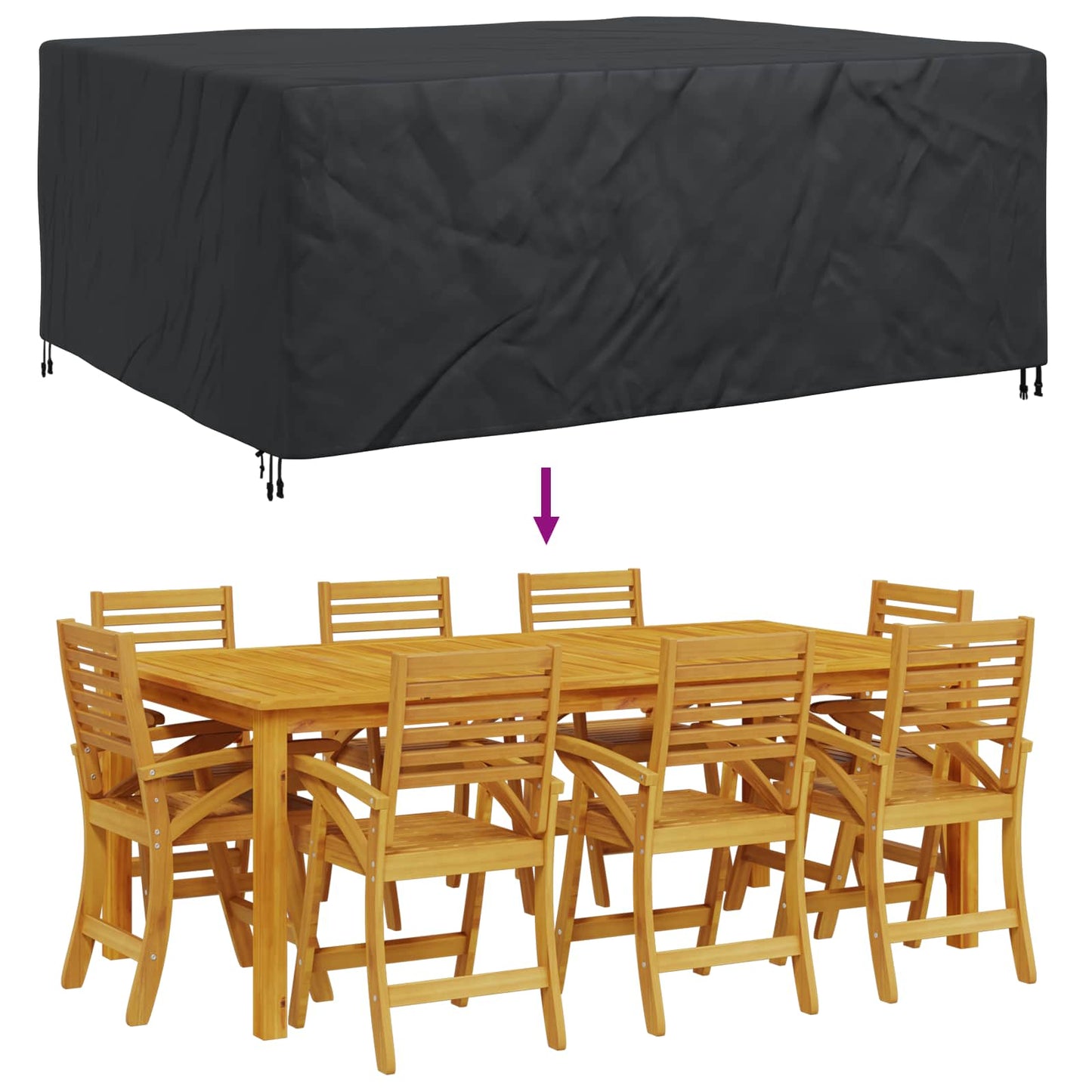 Copertura per mobili Tinta unita Nero 240 x 190 x 90 cm 600D | homemem39