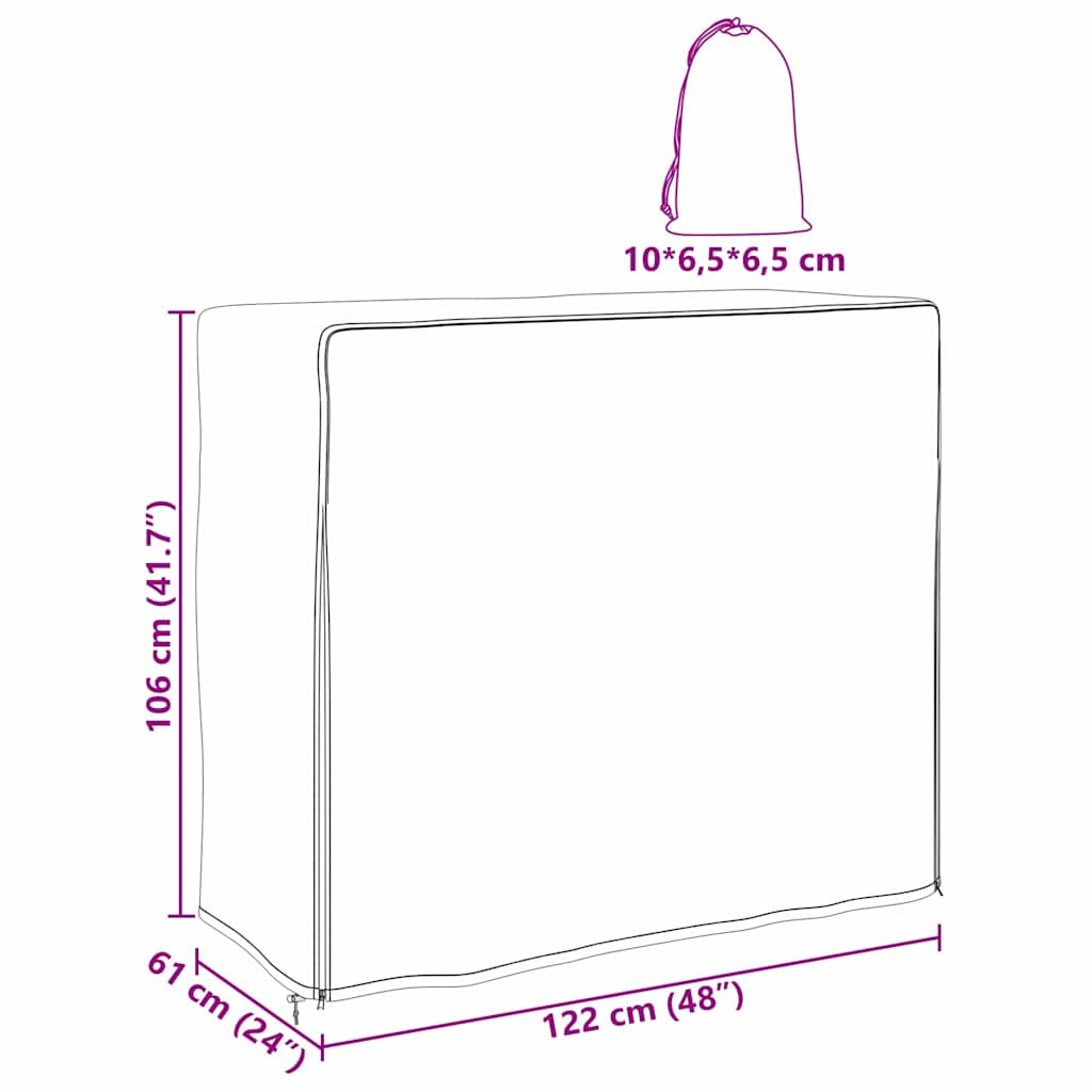 Copertura per portalegna Tinta unita Nero tessuto Oxford 420D | homemem39