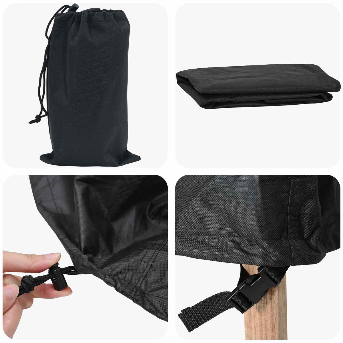 Copertura per mobili 182 x 182 x 85 cm Tessuto Oxford 600D Nero | homemem39