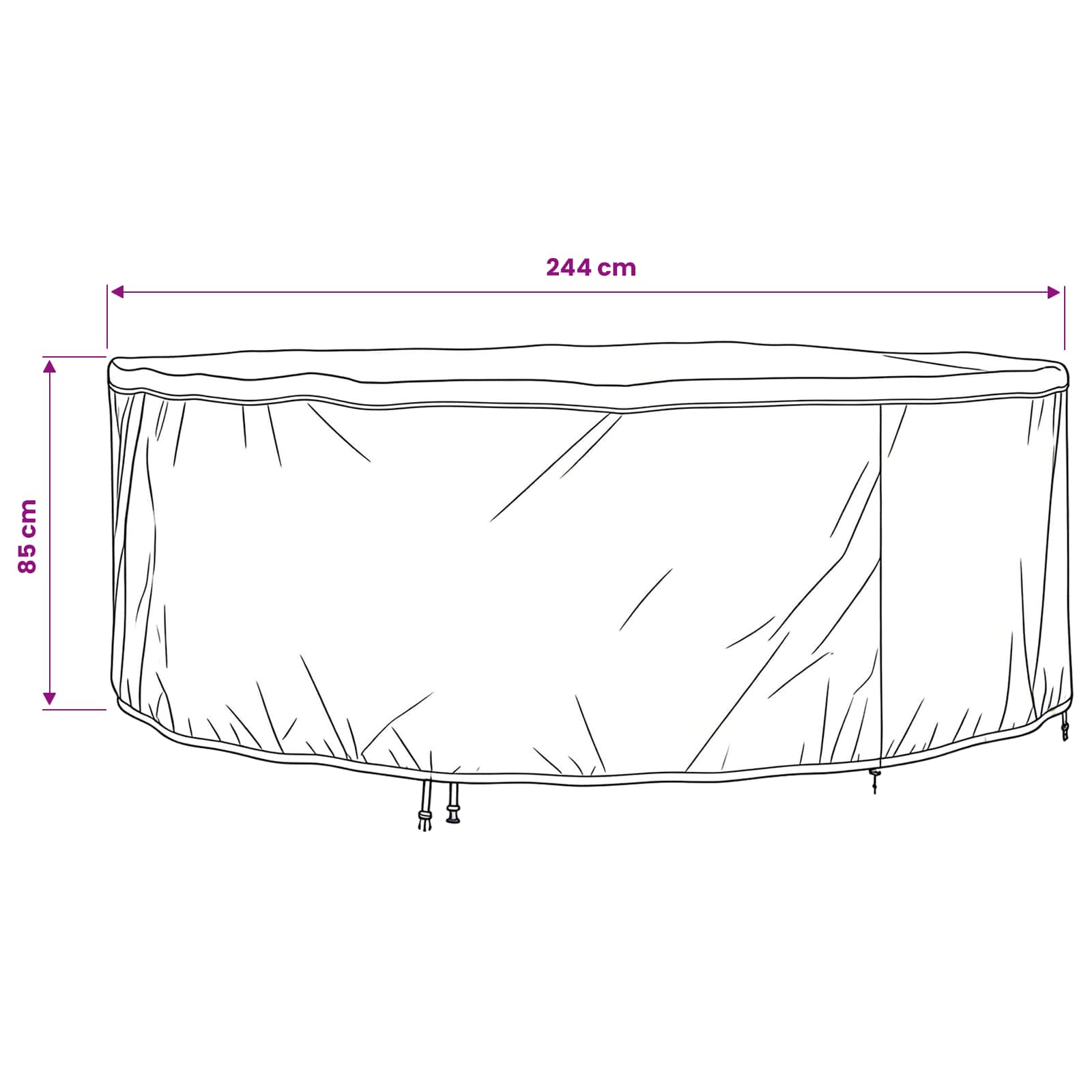 Copertura per mobili Nero 244 x 244 x 85 cm Tessuto Oxford 420D | homemem39