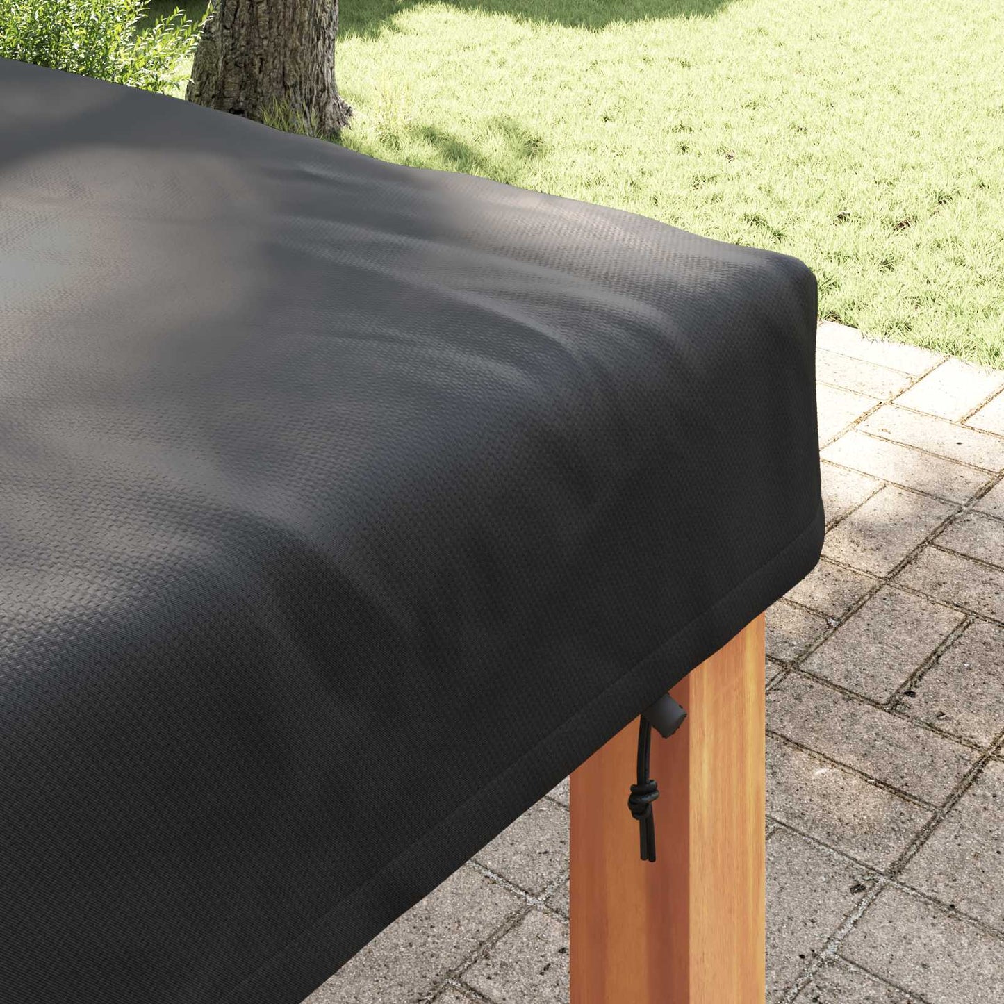 Copertura Tavolo Tinta unita Nero 142 x 142 x 15 cm Tessuto | homemem39
