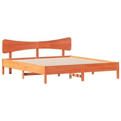 Giroletto senza Materasso Marrone Cera 200x200 cm Legno di Pino | homemem39
