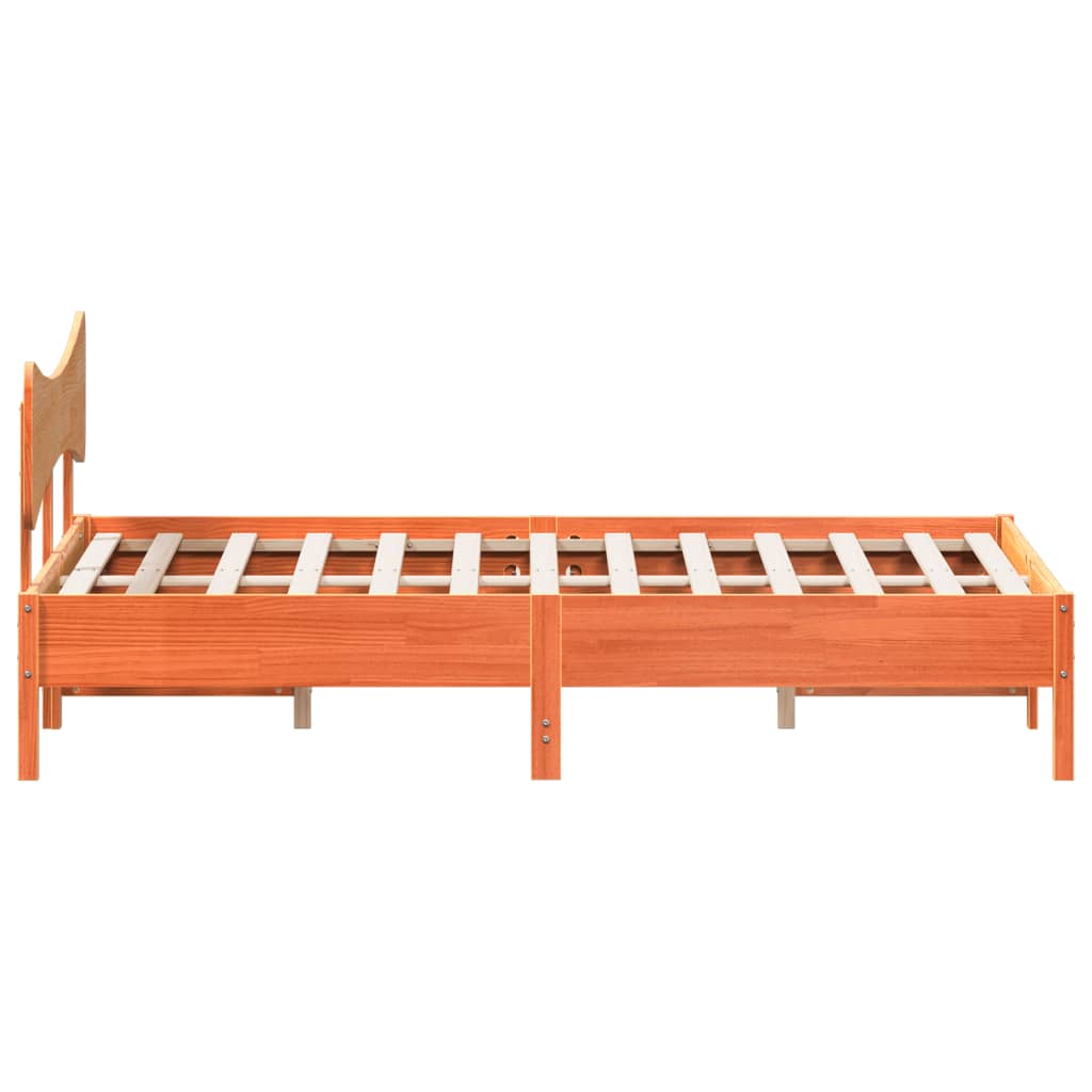 Giroletto senza Materasso Marrone Cera 200x200 cm Legno di Pino | homemem39