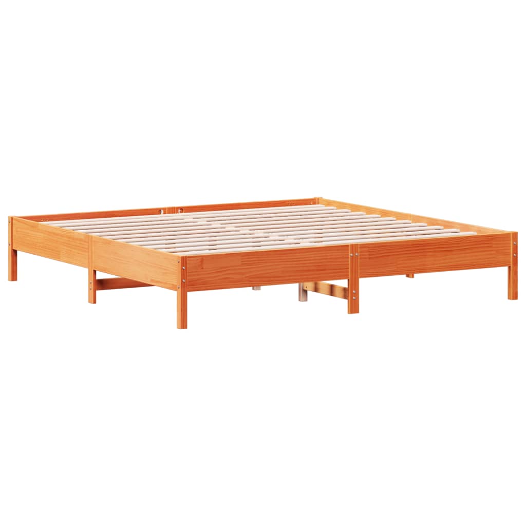 Giroletto senza Materasso Marrone Cera 180x200 cm Legno di Pino | homemem39