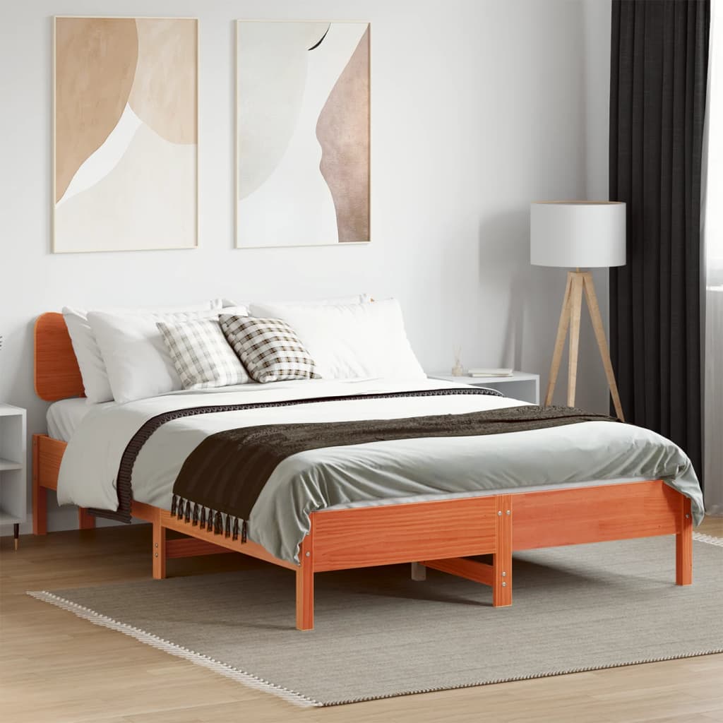 Giroletto senza Materasso Marrone Cera 150x200 cm Legno di Pino | homemem39