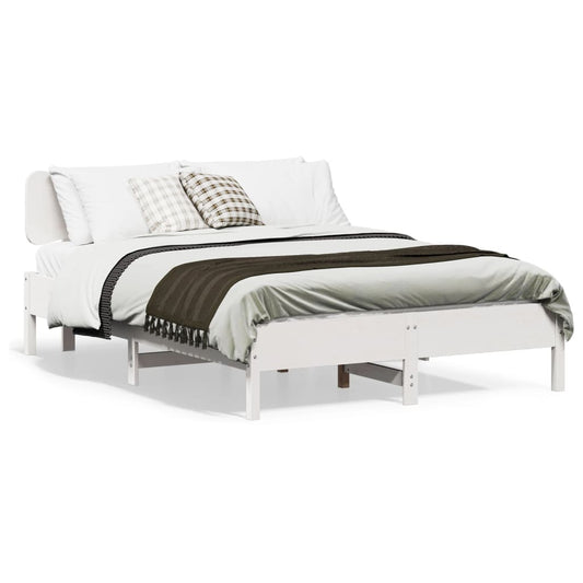 Letto senza Materasso Bianco 140x190 cm Legno Massello di Pino - homemem39