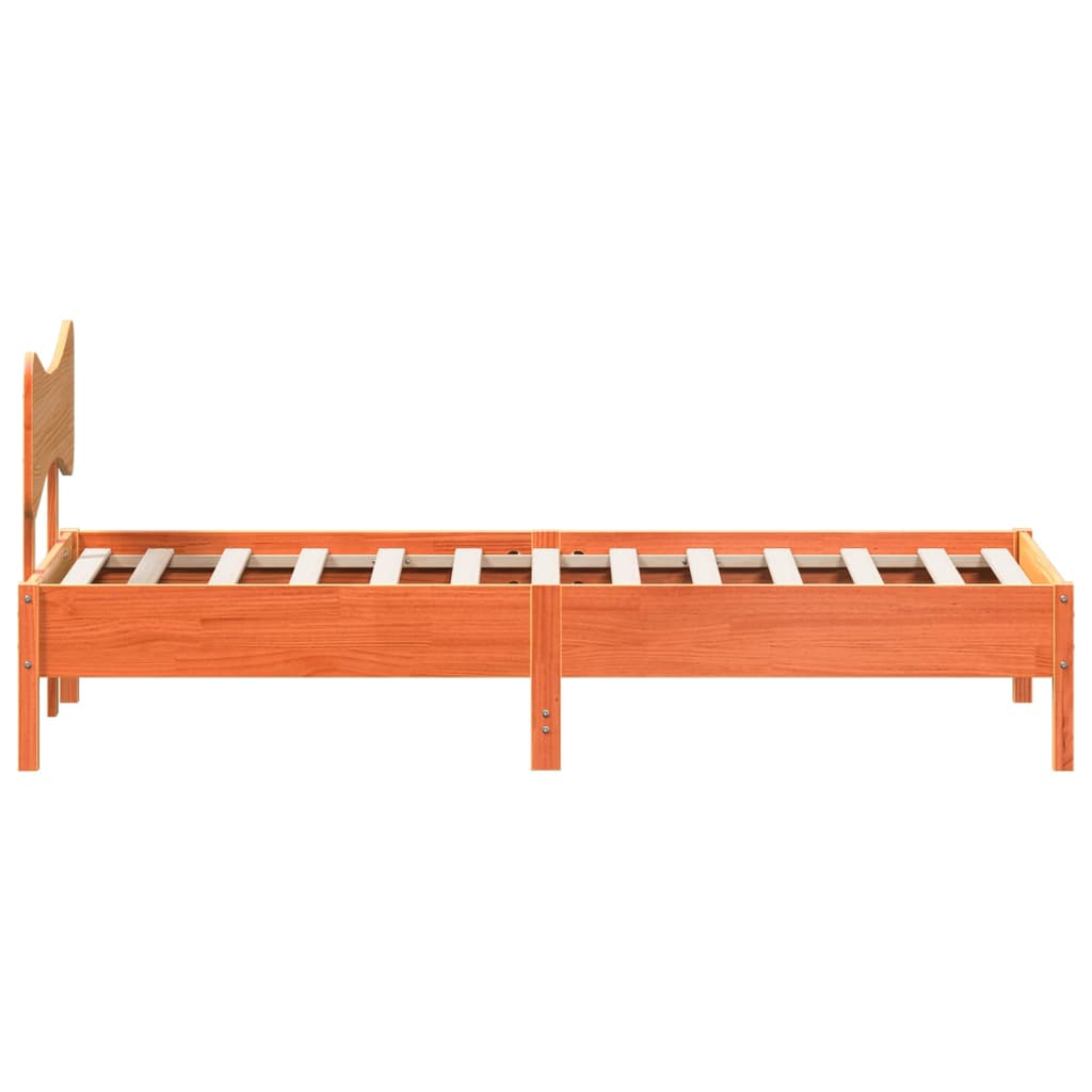 Letto senza Materasso Marrone Cera 75x190 cm in Legno di Pino | homemem39