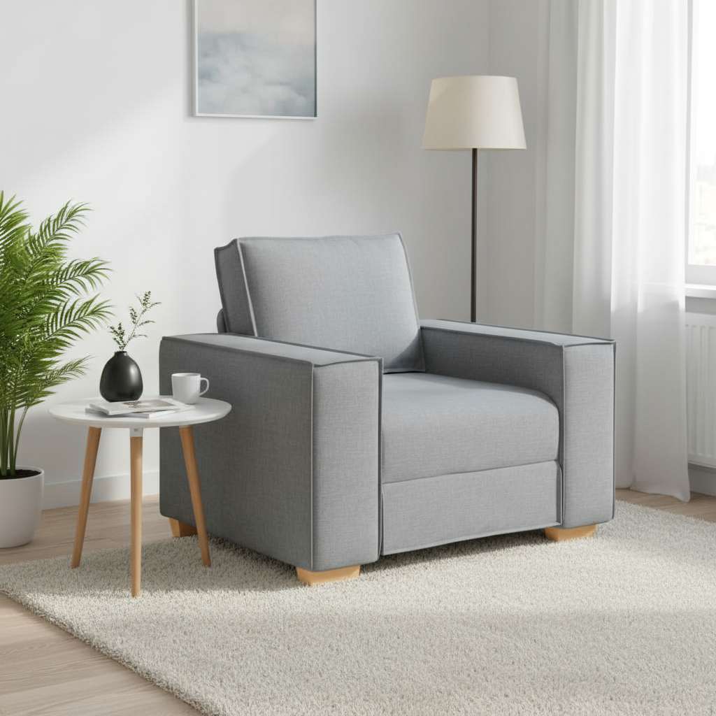 Poltrona Divano Grigio Chiaro 100x78x84 cm Tessuto | homemem39