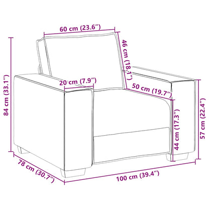 Poltrona Divano Grigio Scuro 100x78x84 cm Tessuto | homemem39