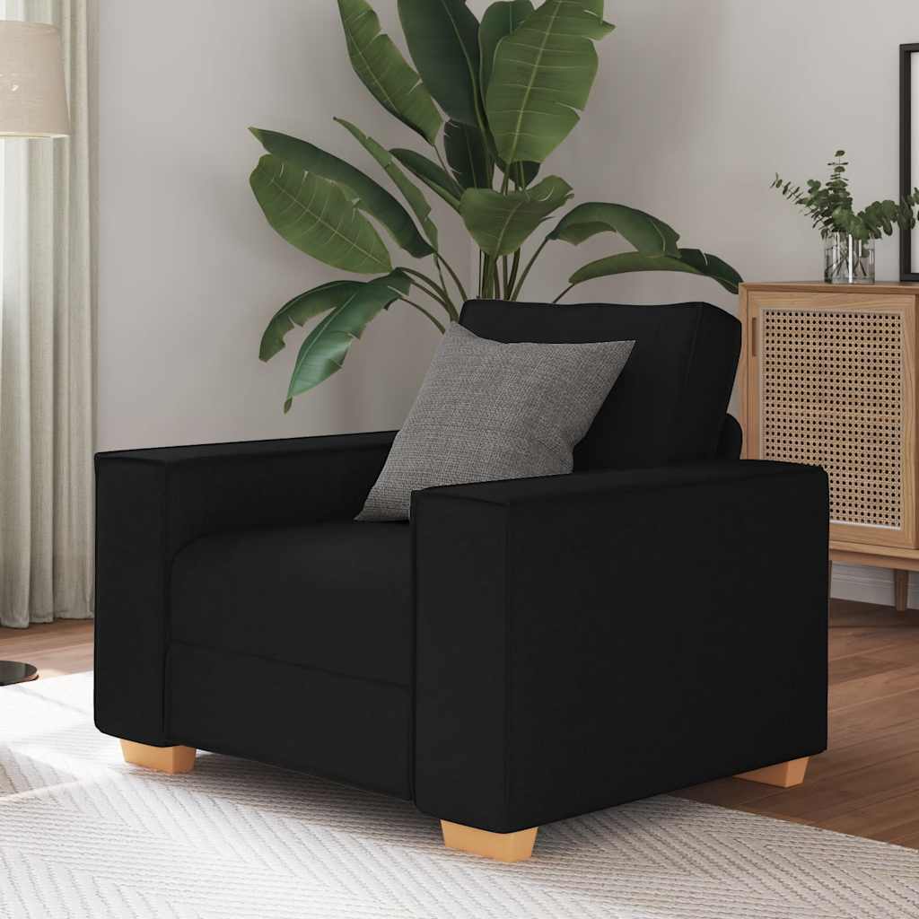 Poltrona Divano Nero 60 cm Tessuto - homemem39