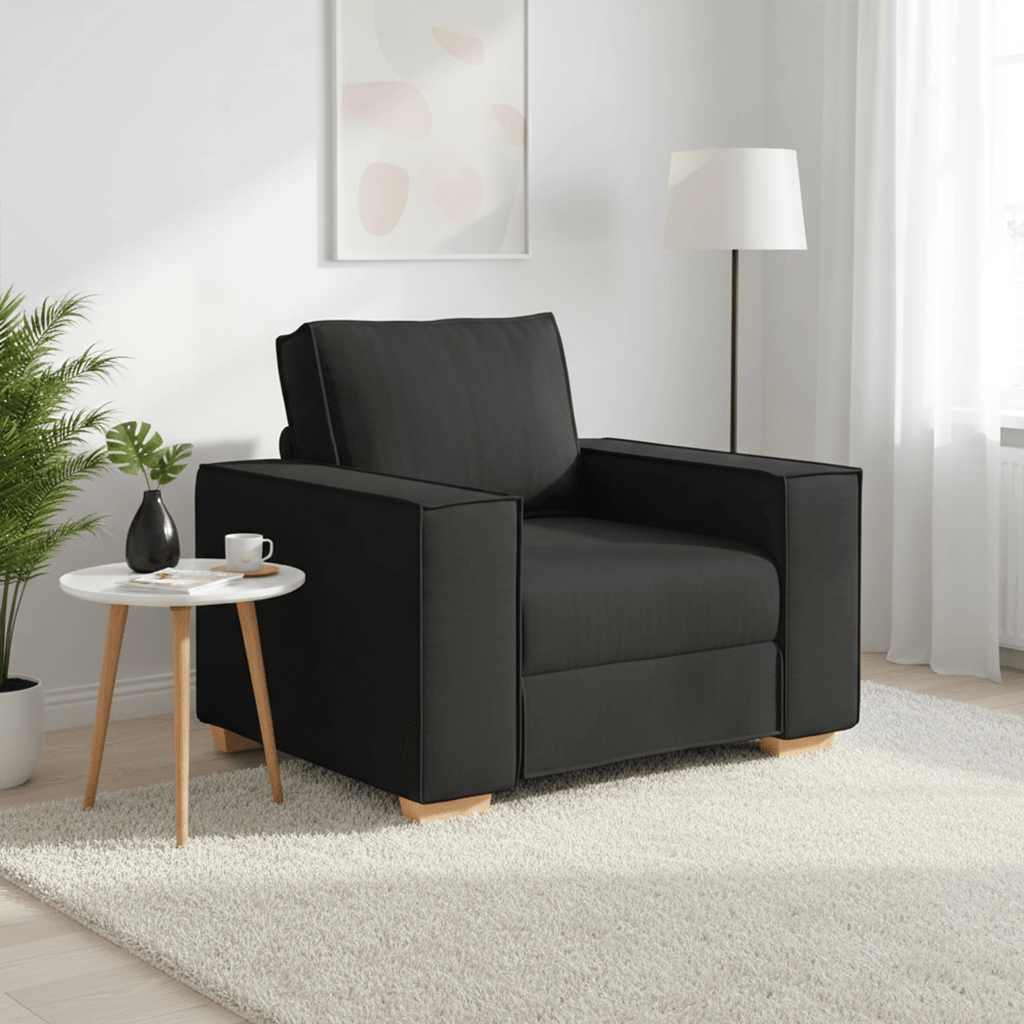 Poltrona Divano Nero 100x78x84 cm Tessuto
