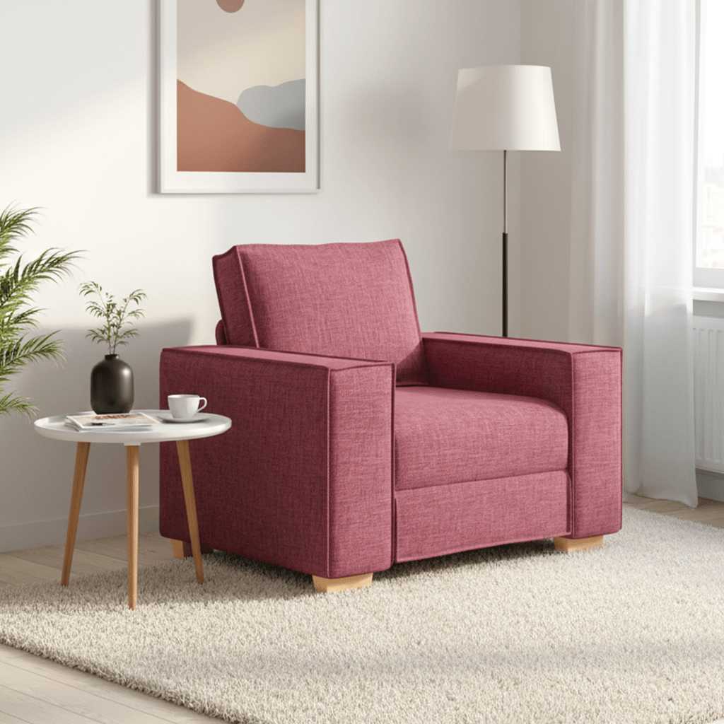 Poltrona Divano Rosso Vino 100x78x84 cm Tessuto | homemem39