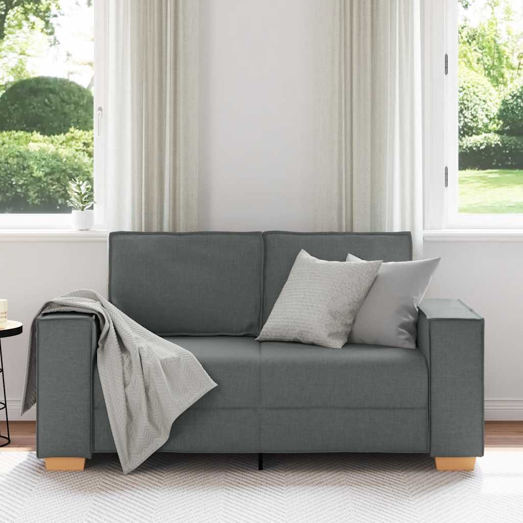 Divano a 2 posti Grigio scuro 160x78x84 cm in tessuto | homemem39