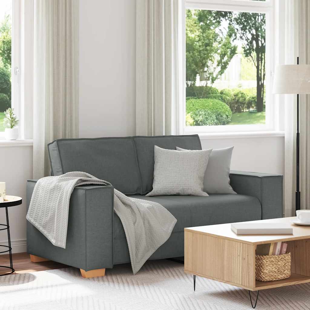 Divano a 2 posti Grigio scuro 160x78x84 cm in tessuto | homemem39