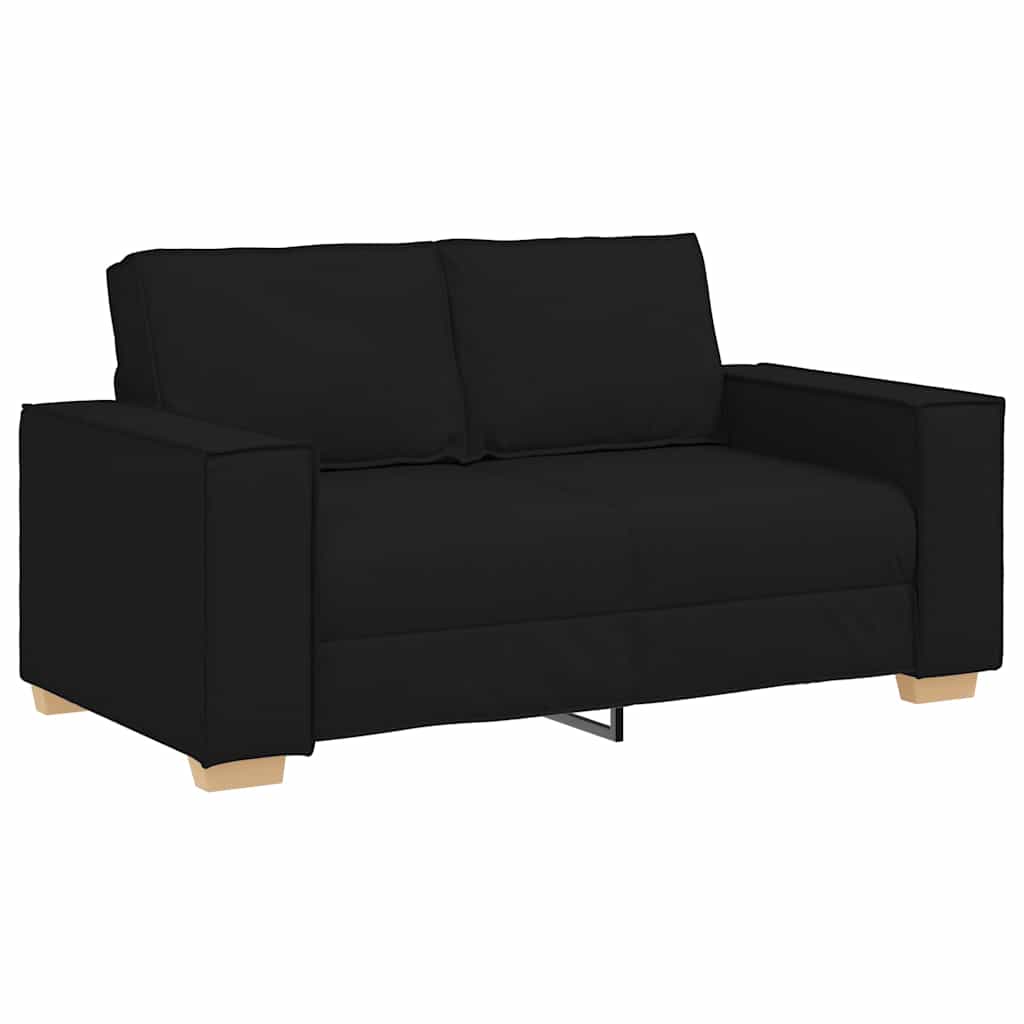 Divano a 2 posti Nero 160x78x84 cm Tessuto