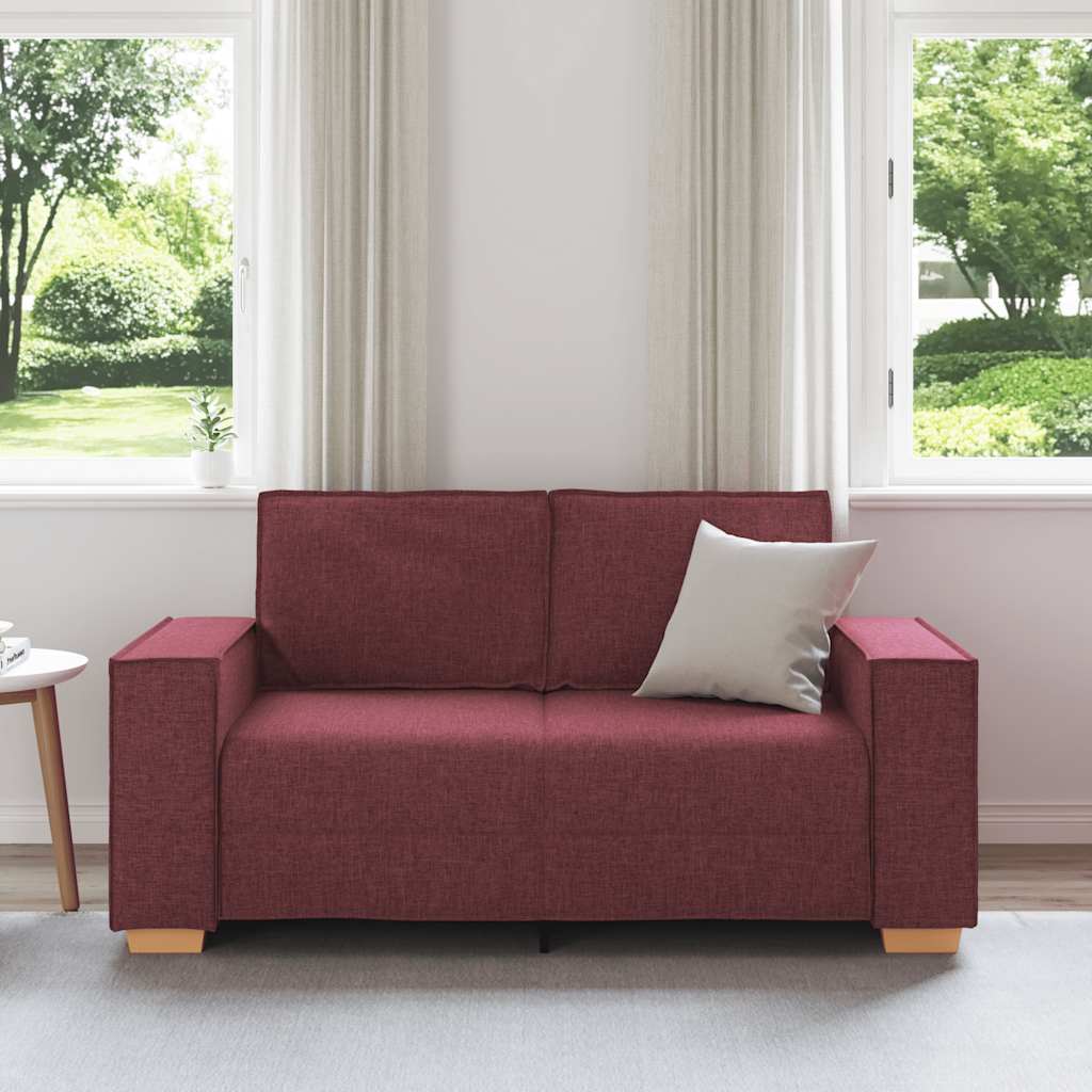 Divano a 2 posti rosso vino 160x78x84 cm in tessuto