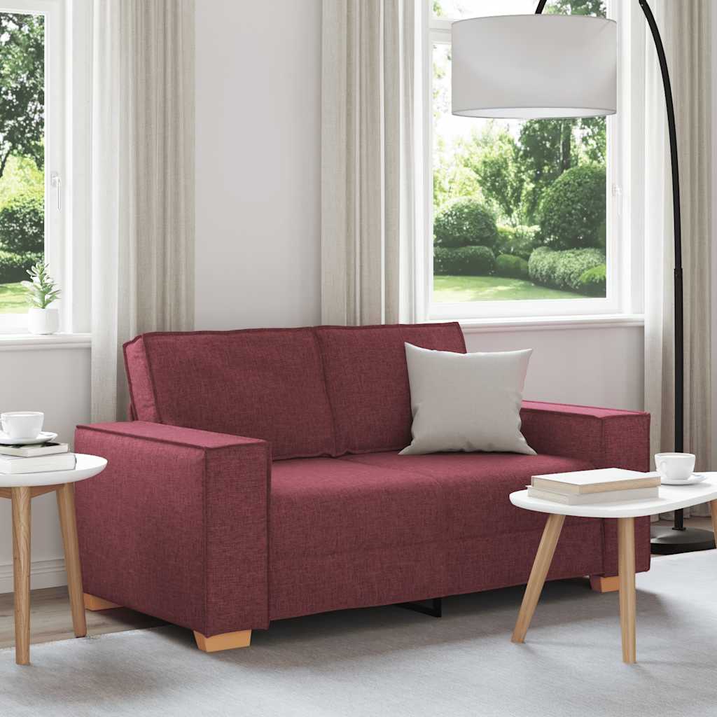 Divano a 2 posti rosso vino 160x78x84 cm in tessuto