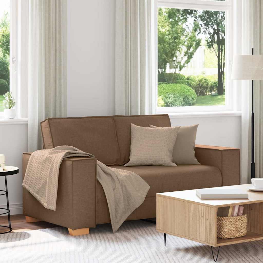 Divano a 2 posti Marrone 160x78x84 cm Tessuto