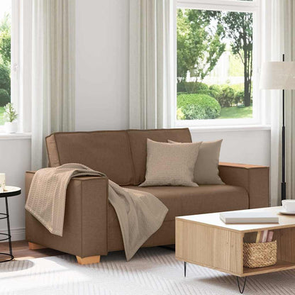 Divano a 2 posti Marrone 160x78x84 cm Tessuto