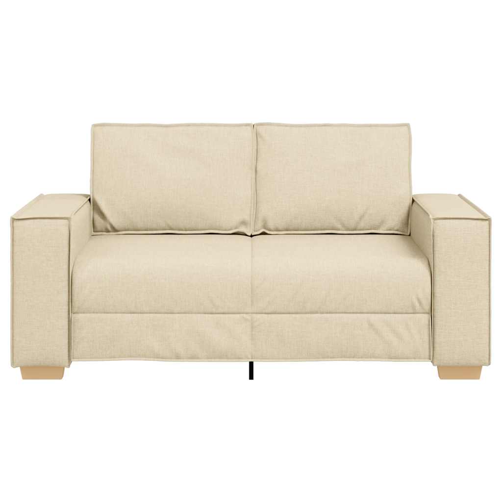 Divano a 2 posti Crema 160x78x84 cm Tessuto | homemem39