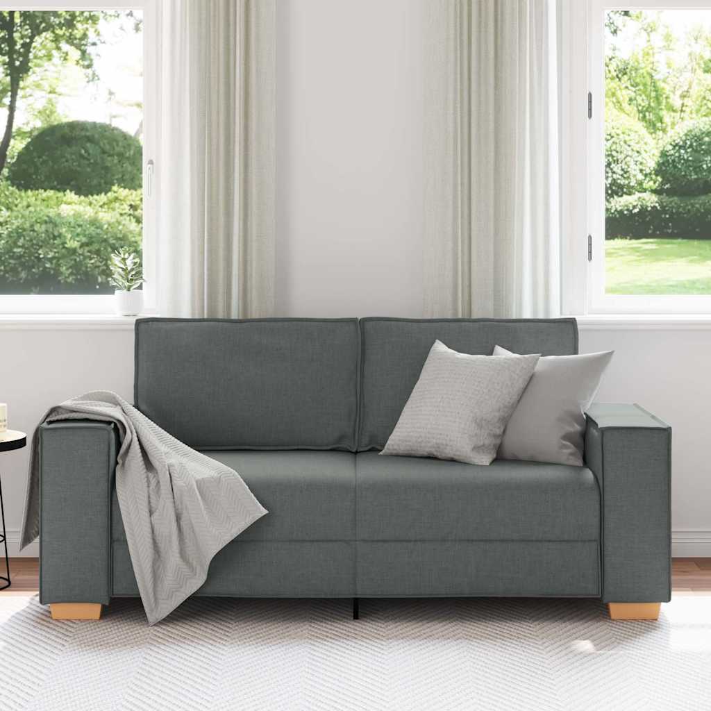 Divano a 2 posti Grigio scuro 180x78x84 cm in tessuto | homemem39