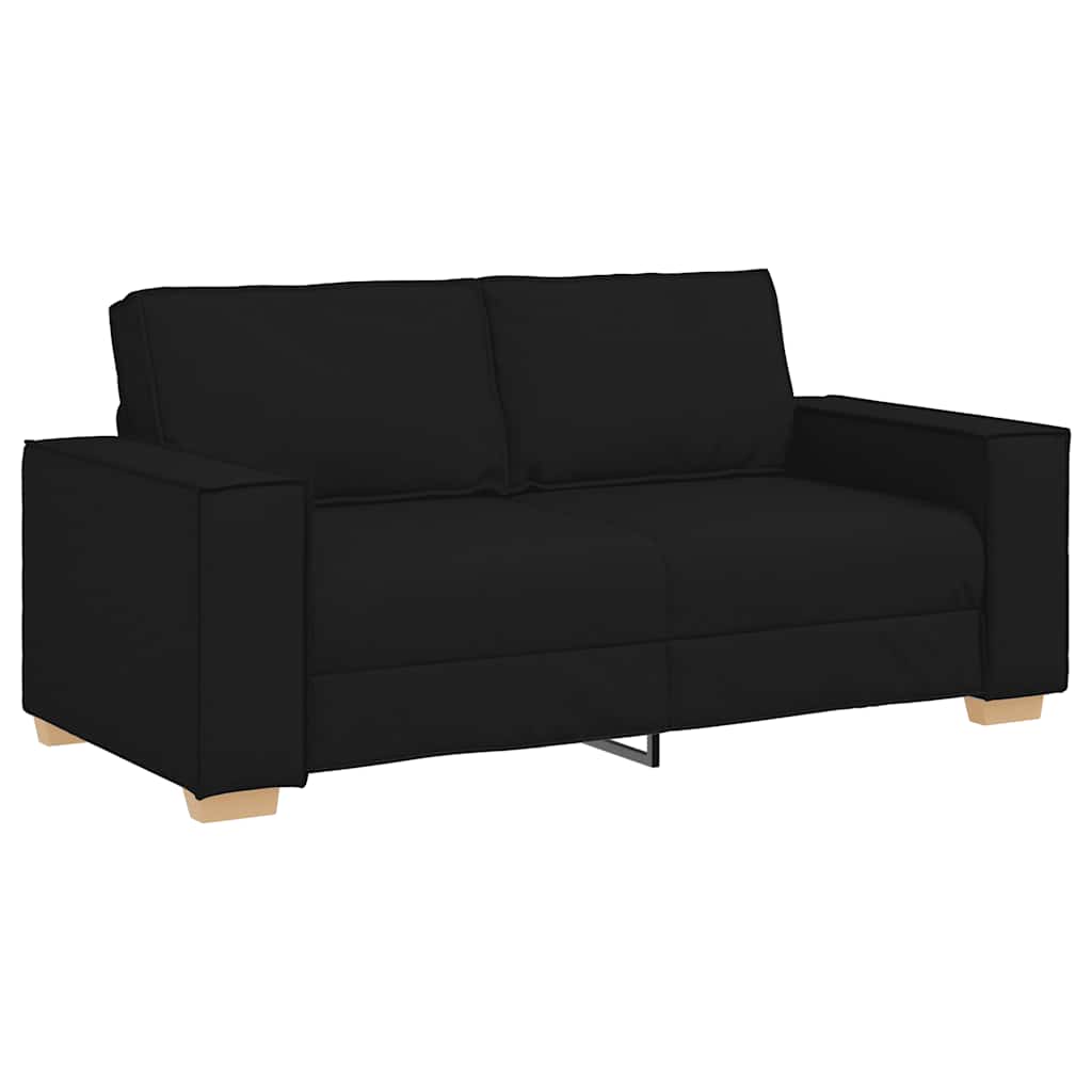 Divano a 2 posti Nero 180x78x84 cm Tessuto