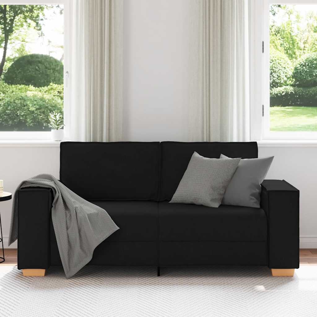 Divano a 2 posti Nero 180x78x84 cm Tessuto | homemem39