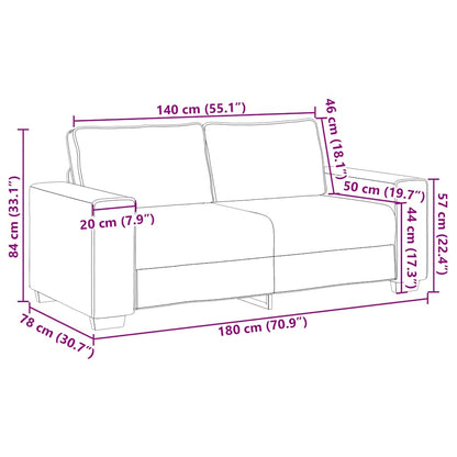 Divano a 2 posti rosso vino 180x78x84 cm in tessuto | homemem39