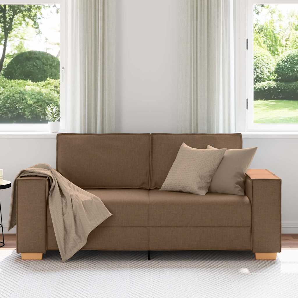 Divano a 2 posti Marrone 180x78x84 cm Tessuto | homemem39