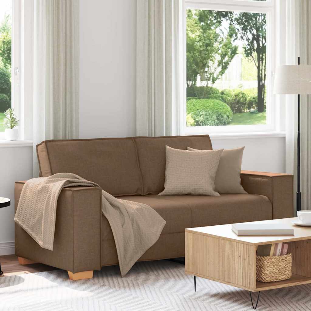 Divano a 2 posti Marrone 180x78x84 cm Tessuto | homemem39